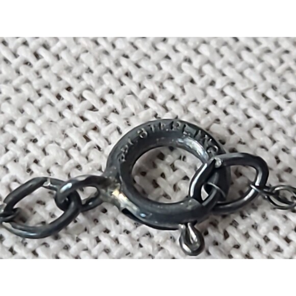 925 Sterling Silver Open Heart Angel Pendant Necklace Vintage - Picture 7 of 10